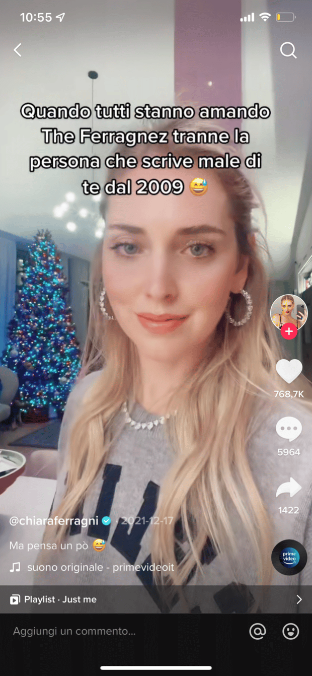 post su tiktok business di chiara ferragni