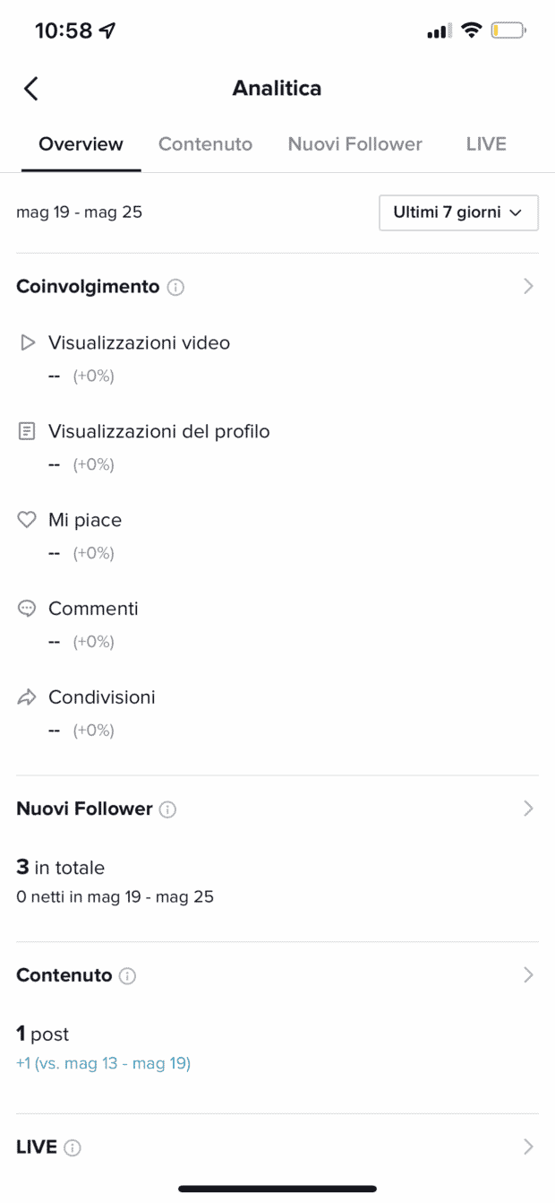 l’analitica di TikTok 