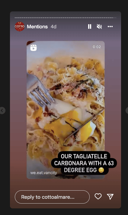 Instagram story mentions we eat vancity