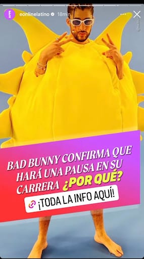 El sitio de noticias de farándula E Online Latino comparte sus titulares tanto en sus publicaciones como en sus Historias