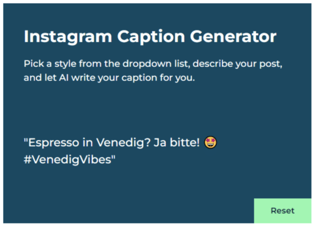 Espresso in Venedig? Ja bitte! 🤩, Instagram-BU mit Sterne-in-den-Augen-Emoji und Hashtag #VenedigVibes
