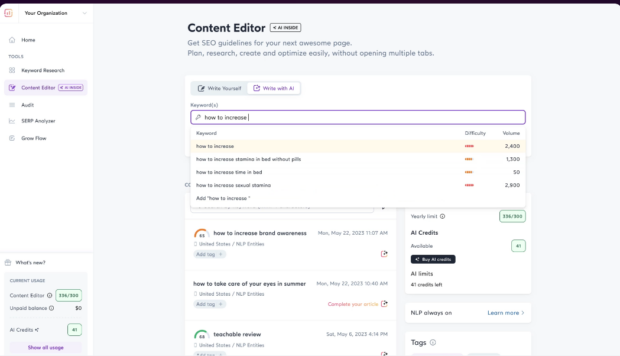 Surfer SEO est un outil marketing basé sur l’IA utilisé par les marketeurs de contenu