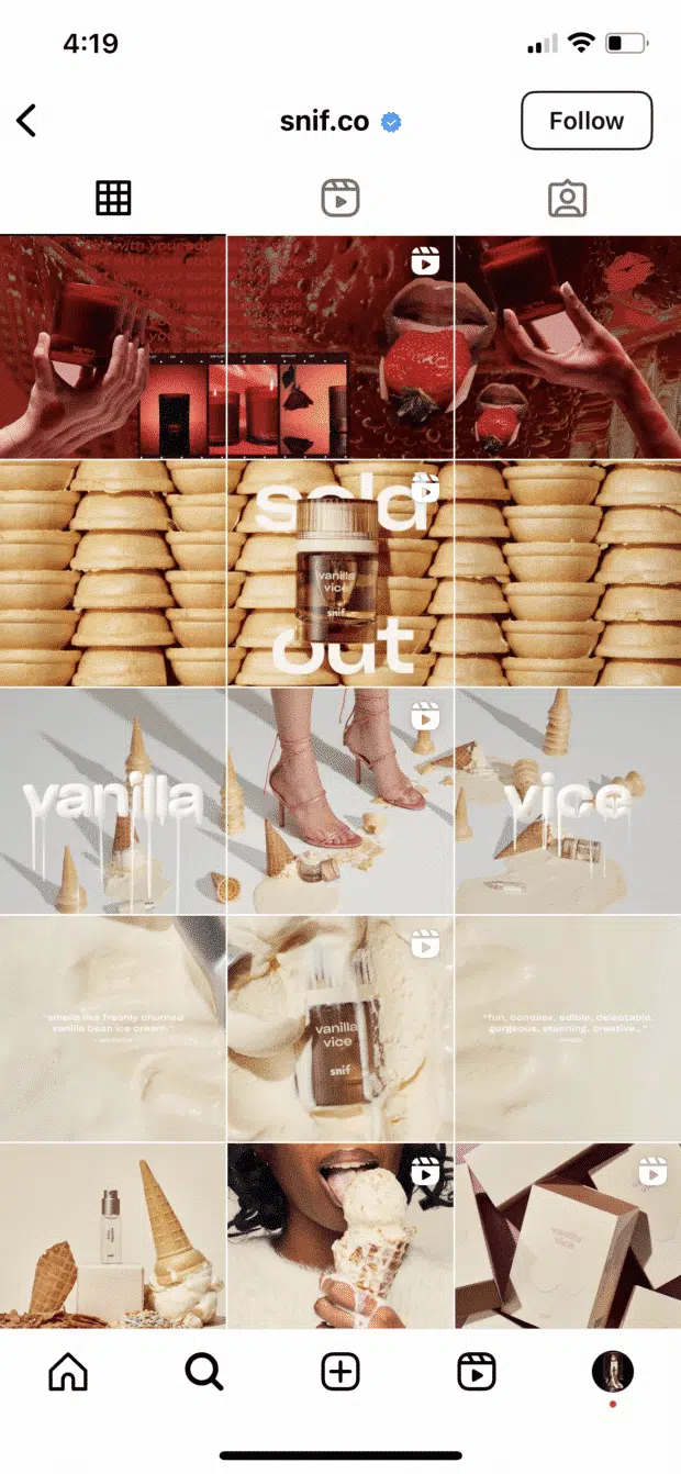 snif.co images as both standalone posts and building to a larger picture