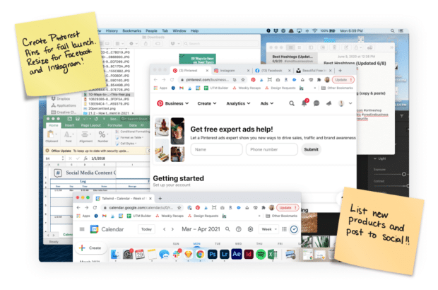 Nutzer-Interface des Social-Media-Management-Tools Tailwind