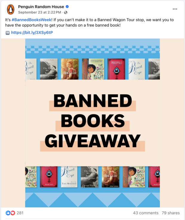 Penguin Random House banned books giveaway
