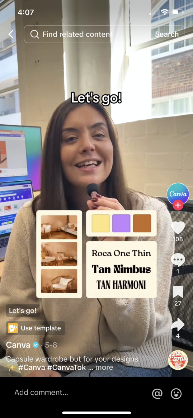 Canva template tan nimbus TikTok