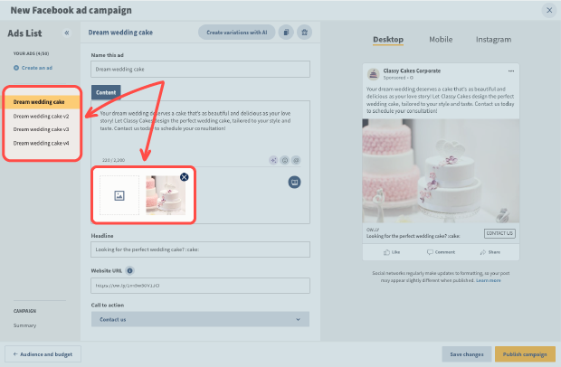 create your ads steps